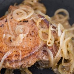 Pork Chops with Mustard Glazed Apple and Onion recipe