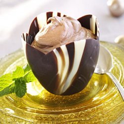 Chocolate Mousse in White and Dark Chocolate Shells recipe