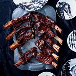 Grilled Beef Ribs with Smoky-Sweet Barbecue Sauce recipe