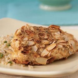 Almond-Crusted Chicken with Scallion Rice recipe