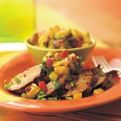Adobo-Marinated Pork Tenderloin with Grilled-Pineapple Salsa recipe