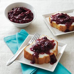 Angel Food Cake with Mixed Berry Compote recipe