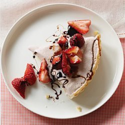 Strawberry Frozen Yogurt Pie with Balsamic Syrup recipe