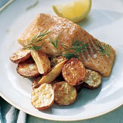 Roasted Salmon and Potatoes with Dill recipe