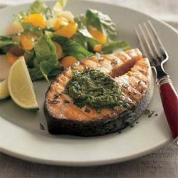 Spicy Herb-Grilled Salmon Steaks recipe
