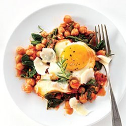Eggs with Chickpeas, Spinach, and Tomato recipe