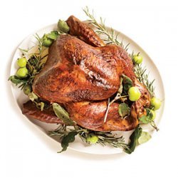 Roasted Turkey with Rosemary-Garlic Butter Rub and Pan Gravy recipe