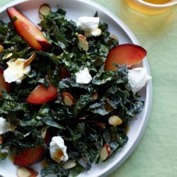 Tuscan Kale with Almonds, Plums, and Goat Cheese recipe