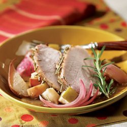 Pork Loin with Apple, Pear, and Onion recipe