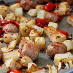Roasted Potatoes, Chicken Sausage and Peppers recipe