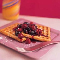 Waffles with Two-Berry Syrup recipe