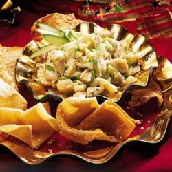 Spicy Crab-and-Ginger Salsa with Sesame Wontons recipe