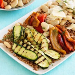 Toasted Farro With Roasted Vegetables and Fennel recipe