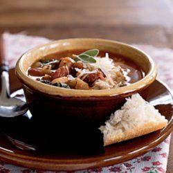 Escarole, Three Bean, and Roasted Garlic Soup recipe