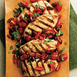 Pan-Seared Chicken with Tomato-Olive Relish recipe