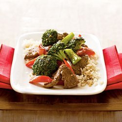Stir-Fried Beef with Broccoli and Bell Peppers recipe