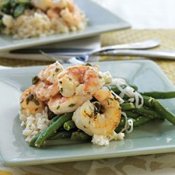 Shrimp with Capers, Garlic, and Rice recipe