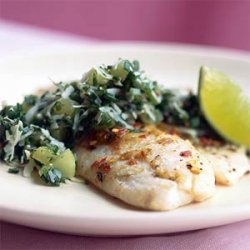 Tilapia with Coconut, Mint, and Chive Relish recipe