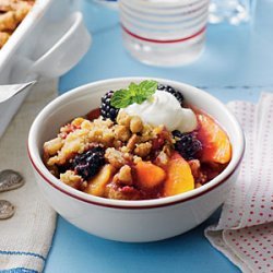 Blackberry-Peach Cobbler with Praline-Pecan Streusel recipe