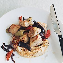 Pepper Chicken with Hummus recipe