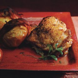 Baked Chicken and Bacon-Wrapped Lady Apples recipe