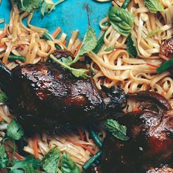 Asian Noodles with Barbecued Duck Confit recipe