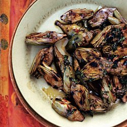 Grilled Baby Artichokes with Caper-Mint Sauce recipe