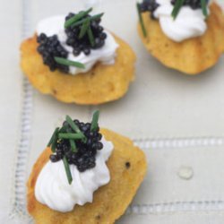 Fresh Corn Madeleines with Sour Cream and Caviar recipe