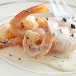 Poached Salmon with Truffles and Shrimp in Cream Sauce recipe