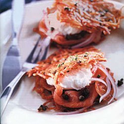 Scallion Potato Pancake and Smoked-Salmon Sandwiches recipe
