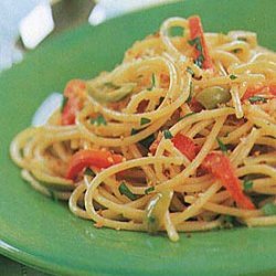 Spaghetti with Anchovies, Olives, and Toasted Bread Crumbs recipe