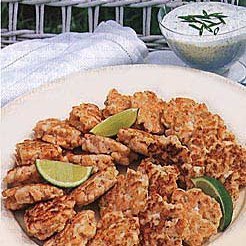 Salmon Cakes with Tarragon-Chive Dipping Sauce recipe