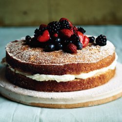 Mascarpone-Filled Cake with Sherried Berries recipe