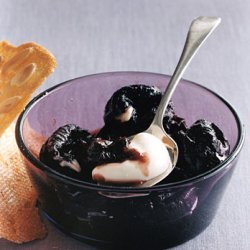 Prunes in Wine with Toasted-Almond Cookies recipe