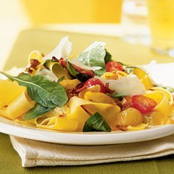 Summer Pappardelle with Tomatoes, Arugula, and Parmesan recipe