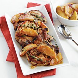 Brined Pork Chops with Apple Compote recipe