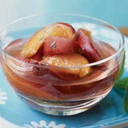 Peaches with Cava and Lemon Verbena recipe