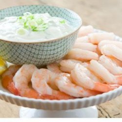 Shrimp Cocktail with Creamy-Spicy Green Onion Dipping Sauce recipe