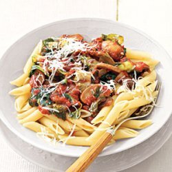 Pasta with Tomato-Mushroom Sauce recipe