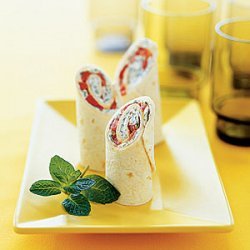 Red Pepper, Goat Cheese, and Fresh Mint Wraps recipe