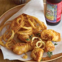 Beer-battered Cod and Onion Rings recipe