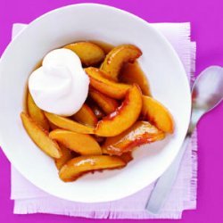 Warm Peaches with Whipped Cream recipe