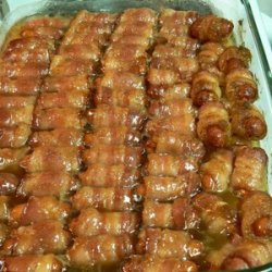 Bacon Wrapped Smokies with Brown Sugar and Butter recipe