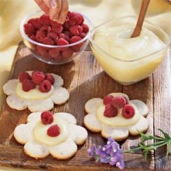Coconut Cookies with Lemon Curd and Raspberries recipe