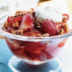 Strawberries with Crunchy Almond Topping recipe
