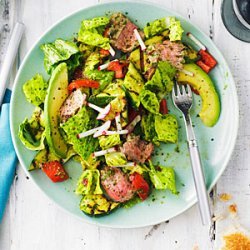 Grilled Steak and Vegetable Salad with Chipotle Chimichurri Dressing recipe