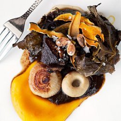 Short Ribs Wrapped in Fig Leaves with Mission Fig Black Mole recipe