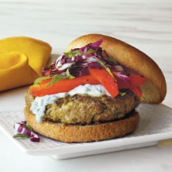 Lamb Burgers with Indian Spices and Yogurt-Mint Sauce recipe