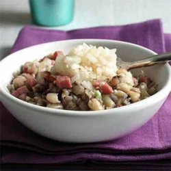 Black-Eyed Peas with Ham and Pickled Onions recipe