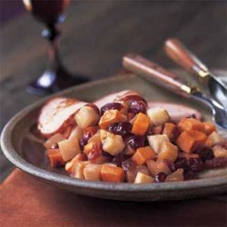 Roasted Turnips, Sweet Potatoes, Apples, and Dried Cranberries recipe